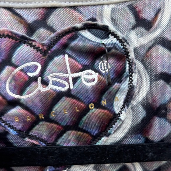 Custo Barcelona Ladies Multicolor Scaled Long Sleeve Button Cardigan-S - Picture 3 of 7